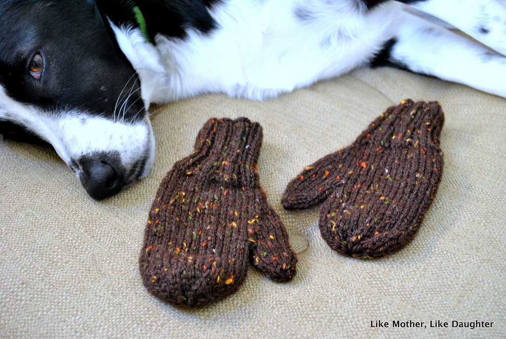 Pippo's tweed wool mittens