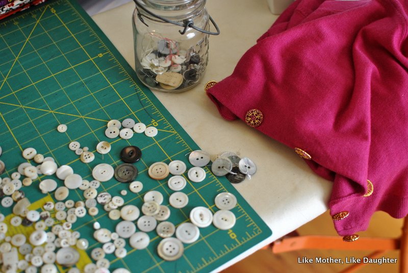 buttons for a fine merino sweater {pretty, happy, funny, real} ~ Like Mother, Like Daughter