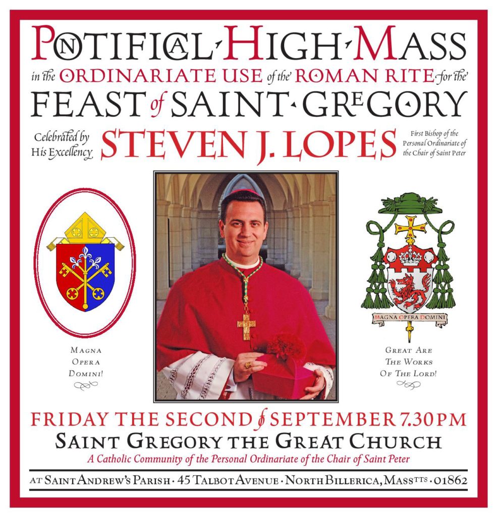 Mass for the Feast of St. Gregory ~ Ordinariate