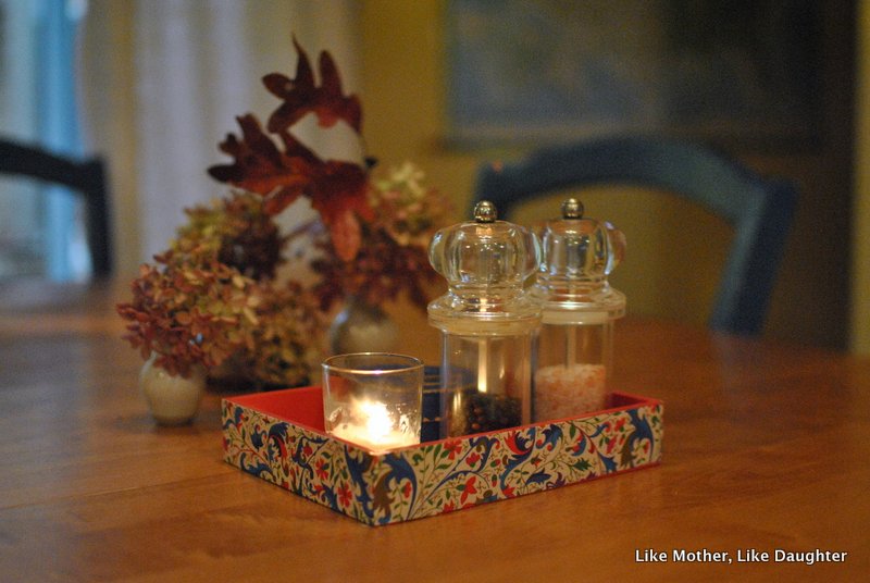 Decoupaged little wooden tray for the table ~ Like Mother, Like Daughter